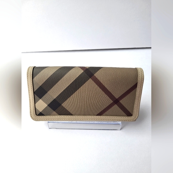 BURBERRY Smoked Check Continental Wallet - Picture 1 of 9